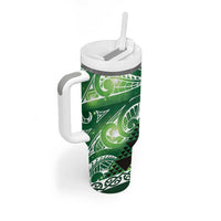 Matariki New Zealand Tumbler With Handle NZ Niho Taniwha Maori New Year Green Galaxy LT14 - Polynesian Pride