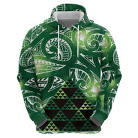 Matariki New Zealand Zip Hoodie NZ Niho Taniwha Maori New Year Green Galaxy LT14 - Polynesian Pride