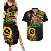 Personalised Vanuatu 678 Couples Matching Summer Maxi Dress and Hawaiian Shirt Proud To Be A Ni-Van LT14 Black - Polynesian Pride