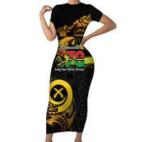 Personalised Vanuatu 678 Family Matching Short Sleeve Bodycon Dress and Hawaiian Shirt Proud To Be A Ni-Van LT14 Mom's Dress Black - Polynesian Pride