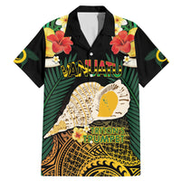 Vanuatu Triton's Trumpet Family Matching Mermaid Dress and Hawaiian Shirt Tropical Flowers Vanuatuan Map