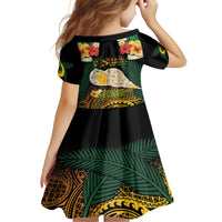 Vanuatu Triton's Trumpet Family Matching Summer Maxi Dress and Hawaiian Shirt Tropical Flowers Vanuatuan Map LT14 - Polynesian Pride