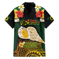 Vanuatu Triton's Trumpet Family Matching Summer Maxi Dress and Hawaiian Shirt Tropical Flowers Vanuatuan Map LT14 - Polynesian Pride