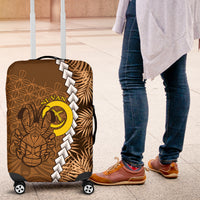 Vanuatu Coconut Crab Luggage Cover Ni-Van Tropical Leaves With Sand Drawing Art