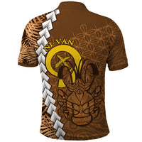 Vanuatu Coconut Crab Polo Shirt Ni-Van Tropical Leaves With Sand Drawing Art