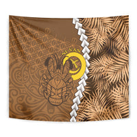 Vanuatu Coconut Crab Tapestry Ni-Van Tropical Leaves With Sand Drawing Art