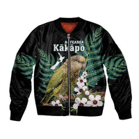 Personalised New Zealand Kakapo Bomber Jacket Aotearoa Fern With Manuka