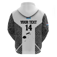 Custom Fiji Tapa Rugby Hoodie Flying Fijian Black And White Version