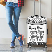 Custom Fiji Tapa Rugby Luggage Cover Flying Fijian Black And White Version LT14 - Polynesian Pride