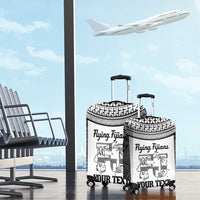 Custom Fiji Tapa Rugby Luggage Cover Flying Fijian Black And White Version LT14 - Polynesian Pride