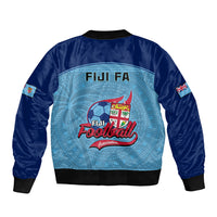 Fiji Football Sleeve Zip Bomber Jacket Fijian Tapa Pattern Sporty Style LT14 - Polynesian Pride