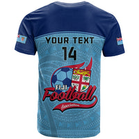 Custom Fiji Football T Shirt Fijian Tapa Pattern Sporty Style LT14 - Polynesian Pride