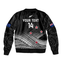 Personalised Aotearoa Football Bomber Jacket Go New Zealand Maori Fern Pattern LT14 - Polynesian Pride