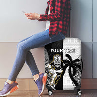 Custom Fiji And New Zealand Rugby Luggage Cover Aotearoa Silver Fern Mix Fijian Tapa Pattern