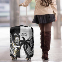 Custom Fiji And New Zealand Rugby Luggage Cover Aotearoa Silver Fern Mix Fijian Tapa Pattern