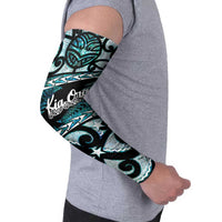 Kia Ora New Zealand Arm Sleeves Aotearoa Proud Maori Paua Shell Silver Fern - Polynesian Pride