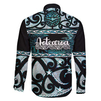Kia Ora New Zealand Family Matching Tank Maxi Dress and Hawaiian Shirt Aotearoa Proud Maori Paua Shell Silver Fern LT14 - Polynesian Pride