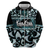 Kia Ora New Zealand Hoodie Aotearoa Proud Maori Paua Shell Silver Fern - Polynesian Pride