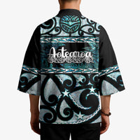 Kia Ora New Zealand Kimono Aotearoa Proud Maori Paua Shell Silver Fern - Polynesian Pride