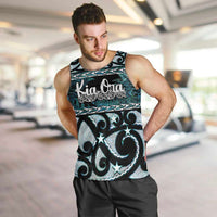 Kia Ora New Zealand Men Tank Top Aotearoa Proud Maori Paua Shell Silver Fern - Polynesian Pride