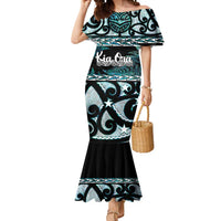 Kia Ora New Zealand Mermaid Dress Aotearoa Proud Maori Paua Shell Silver Fern - Polynesian Pride