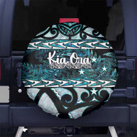 Kia Ora New Zealand Spare Tire Cover Aotearoa Proud Maori Paua Shell Silver Fern - Polynesian Pride