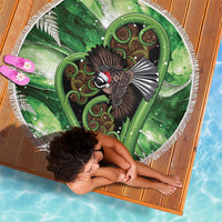Piwakawaka New Zealand Christmas In July Beach Blanket NZ Aroha Koru Fern Marble Vibes LT14 - Polynesian Pride