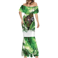Piwakawaka New Zealand Christmas In July Mermaid Dress NZ Aroha Koru Fern Marble Vibes LT14 - Polynesian Pride