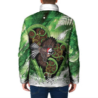 Piwakawaka New Zealand Christmas In July Padded Jacket NZ Aroha Koru Fern Marble Vibes LT14 - Polynesian Pride