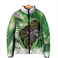 Piwakawaka New Zealand Christmas In July Padded Jacket NZ Aroha Koru Fern Marble Vibes LT14 - Polynesian Pride