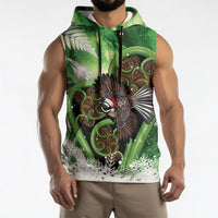 Piwakawaka New Zealand Christmas In July Sleeveless Hoodie NZ Aroha Koru Fern Marble Vibes LT14 - Polynesian Pride