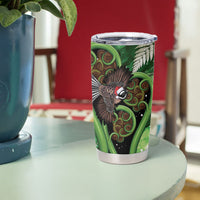 Piwakawaka New Zealand Christmas In July Tumbler Cup NZ Aroha Koru Fern Marble Vibes LT14 - Polynesian Pride