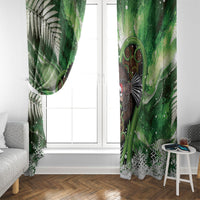 Piwakawaka New Zealand Christmas In July Window Curtain NZ Aroha Koru Fern Marble Vibes LT14 - Polynesian Pride