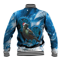 Tui Bird New Zealand Christmas In July Baseball Jacket NZ Aroha Koru Fern Marble Vibes LT14 - Polynesian Pride