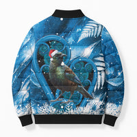 Tui Bird New Zealand Christmas In July Bomber Puffer Jacket NZ Aroha Koru Fern Marble Vibes LT14 - Polynesian Pride