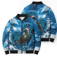 Tui Bird New Zealand Christmas In July Bomber Puffer Jacket NZ Aroha Koru Fern Marble Vibes LT14 - Polynesian Pride