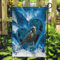 Tui Bird New Zealand Christmas In July Garden Flag NZ Aroha Koru Fern Marble Vibes LT14 Garden Flag Blue - Polynesian Pride
