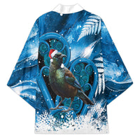 Tui Bird New Zealand Christmas In July Kimono NZ Aroha Koru Fern Marble Vibes LT14 - Polynesian Pride
