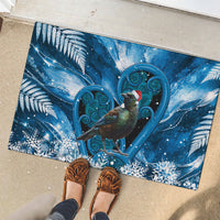 Tui Bird New Zealand Christmas In July Rubber Doormat NZ Aroha Koru Fern Marble Vibes LT14 - Polynesian Pride