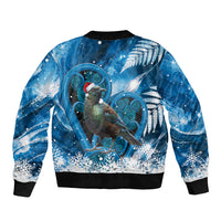 Tui Bird New Zealand Christmas In July Sleeve Zip Bomber Jacket NZ Aroha Koru Fern Marble Vibes LT14 - Polynesian Pride