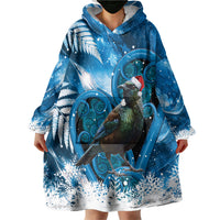 Tui Bird New Zealand Christmas In July Wearable Blanket Hoodie NZ Aroha Koru Fern Marble Vibes LT14 - Polynesian Pride
