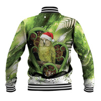 Kakapo New Zealand Christmas In July Baseball Jacket NZ Aroha Koru Fern Marble Vibes LT14 - Polynesian Pride