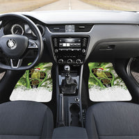 Kakapo New Zealand Christmas In July Car Mats NZ Aroha Koru Fern Marble Vibes LT14 Set 2pcs - Front Green - Polynesian Pride