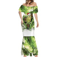 Kakapo New Zealand Christmas In July Mermaid Dress NZ Aroha Koru Fern Marble Vibes LT14 - Polynesian Pride