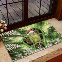 Kakapo New Zealand Christmas In July Rubber Doormat NZ Aroha Koru Fern Marble Vibes LT14 - Polynesian Pride