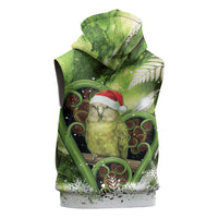 Kakapo New Zealand Christmas In July Sleeveless Hoodie NZ Aroha Koru Fern Marble Vibes LT14 - Polynesian Pride