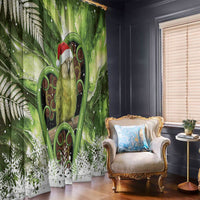 Kakapo New Zealand Christmas In July Window Curtain NZ Aroha Koru Fern Marble Vibes LT14 - Polynesian Pride