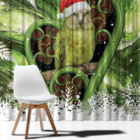 Kakapo New Zealand Christmas In July Window Curtain NZ Aroha Koru Fern Marble Vibes LT14 - Polynesian Pride