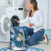 Sulphur-crested Cockatoo New Zealand Christmas In July Laundry Basket NZ Aroha Koru Fern Marble Vibes LT14 - Polynesian Pride