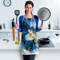 Sulphur-crested Cockatoo New Zealand Christmas In July Apron NZ Aroha Koru Fern Marble Vibes LT14 - Polynesian Pride
